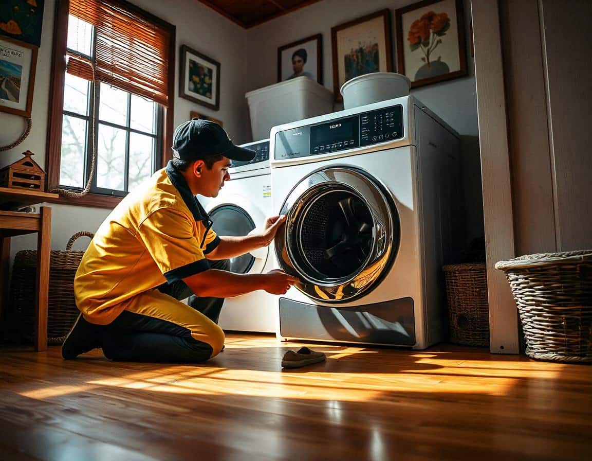 técnico realizando la reparación de un aire acondicionado en el domicilio de un cliente de Toluca